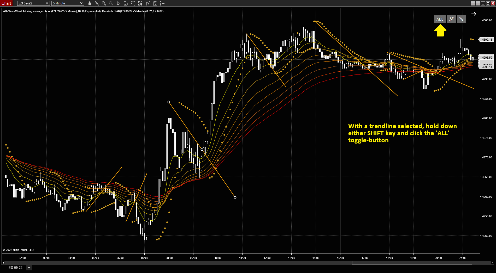 Exclusion example: Click the ALL toggle button