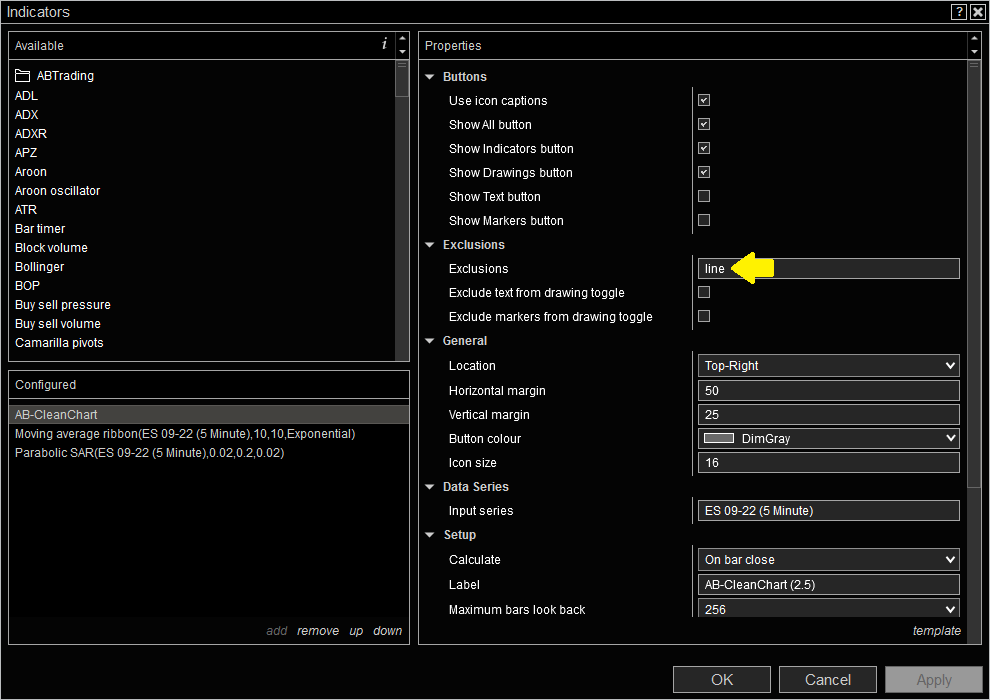 Exclusion example: Properties