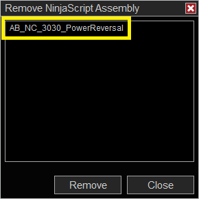 Remove NinjaScript Assembly
dialog box
