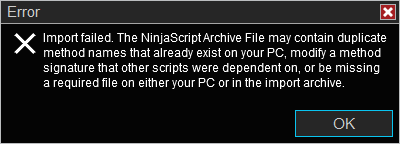 Upgrade error message